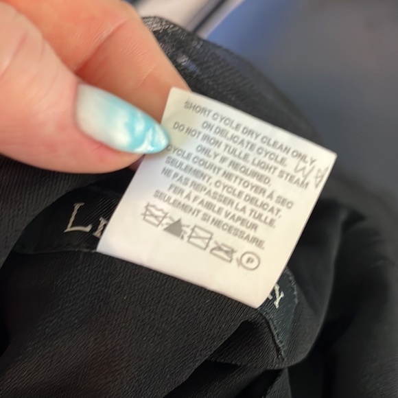 Lida Baday Cocktail Dress Tulle Bodice & Sash LBD V-neck 3/4 Sleeves Size Medium - Picture 10 of 11